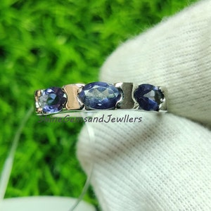 Natural Tanzanite Silver Ring | Stunning Hypoallergenic Jewelry | Unique Gemstone Gift for Her | Nature-Inspired Elegance