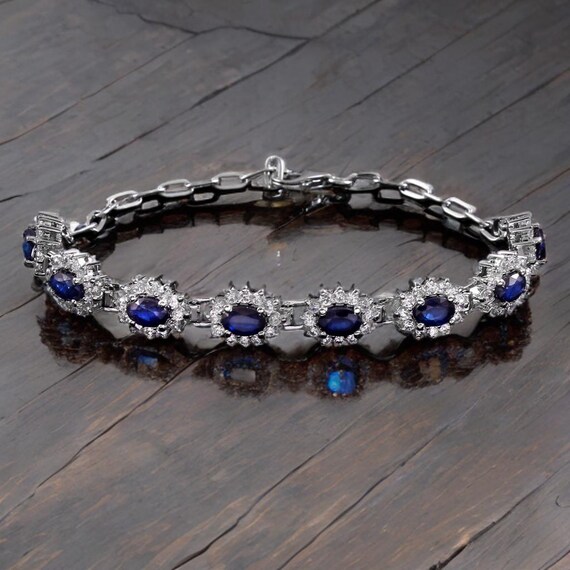 エレガントなサファイア風ブレスレット　925刻印あり エレガントなサファイア風ブレスレット925刻印あり