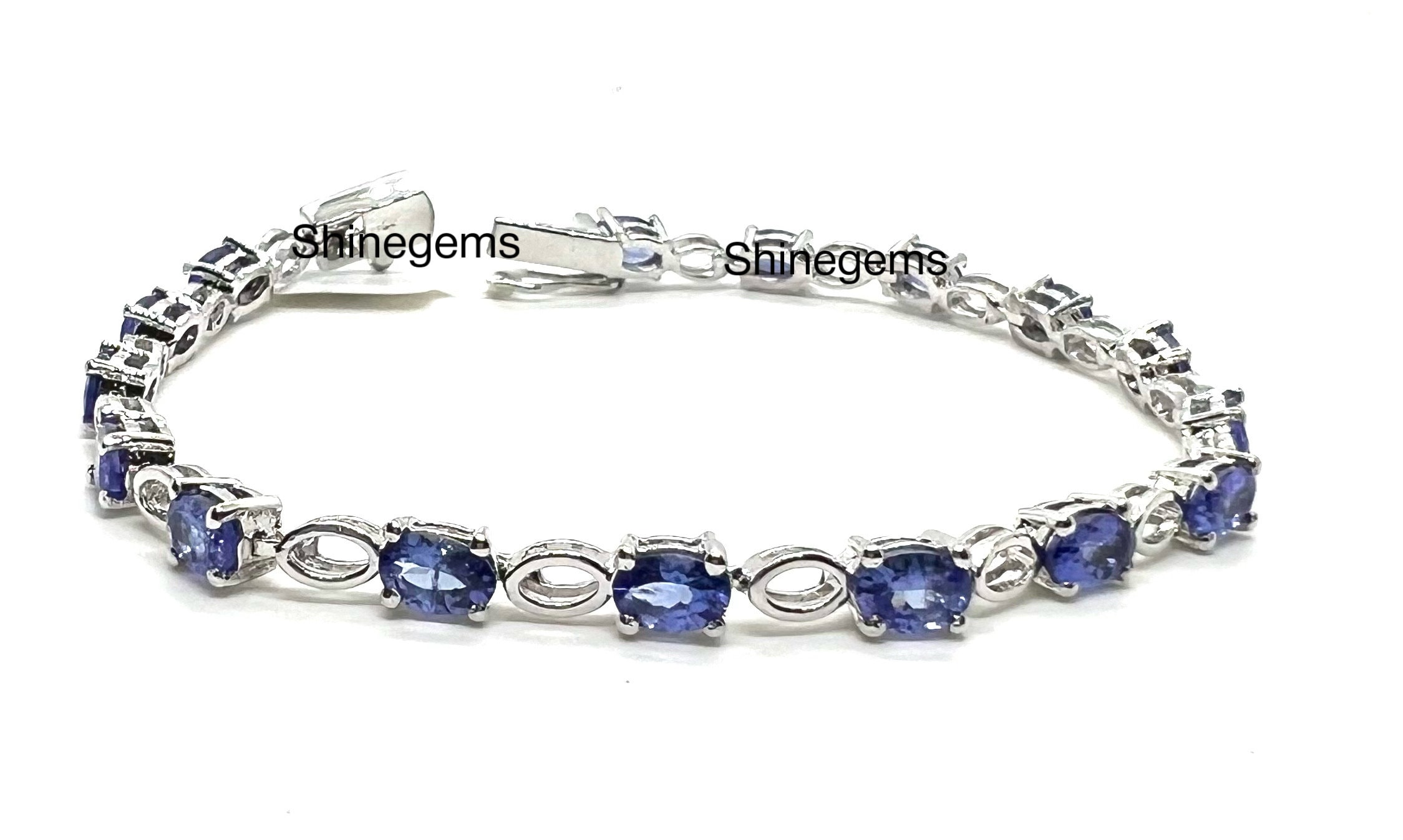 Natural Tanzanite Bracelet, 925 Sterling Silver Bracelet, December Birthstone, Blue Tanzanite Sophisticated Bracelet For Her