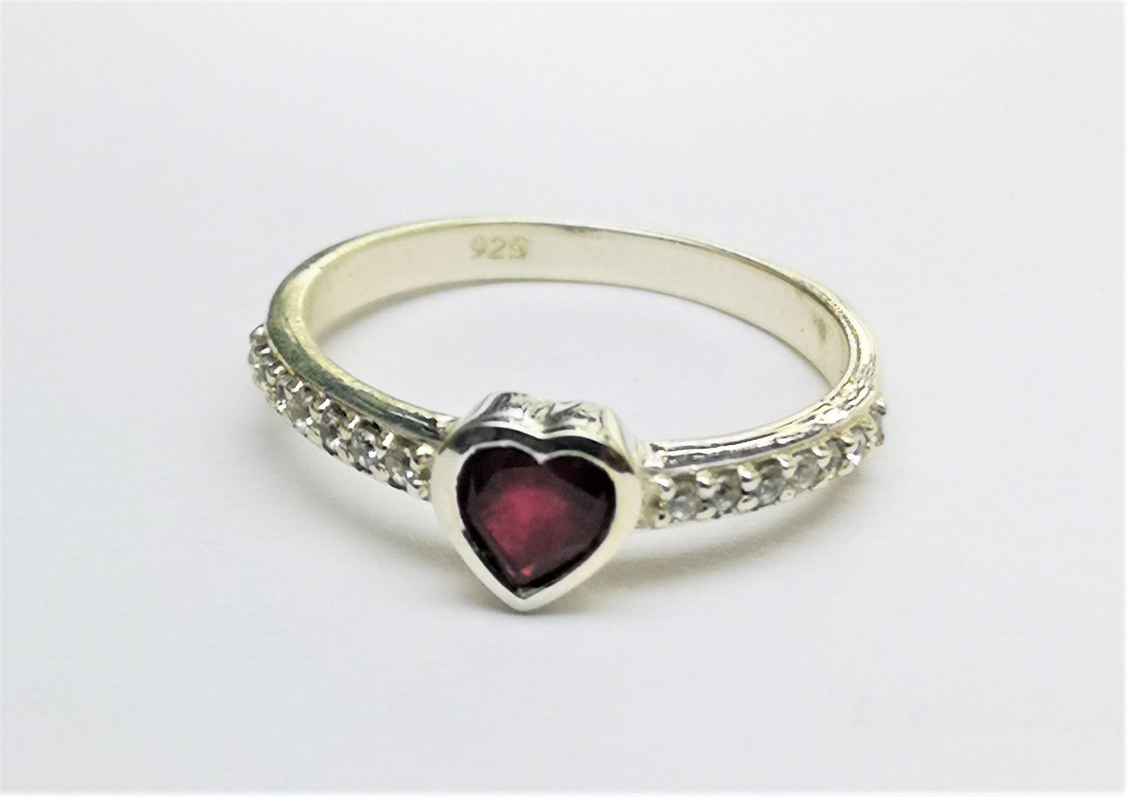 Natural Ruby Heart shape in 925 Sterling Silver Handmade Ring | Etsy