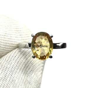Citrine Ring, Natural Citrine Ring, Oval Cut Citrine Ring, November Birthstone Ring, Engagement Ring, Gemstone Ring, 925 Sterling Silver,
