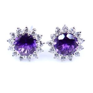 Natural Amethyst Stud Earrings – Sterling Silver Amethyst Earrings, February Birthstone Jewelry, Perfect Everyday Accessory