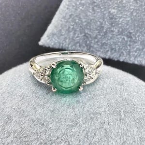 Lab Grown Emerald Silver Ring, Handmade ring, May Birthstone, Ring For Women, Engagement Ring, Wadding Ring, Anniversary Ring, Gift For Her