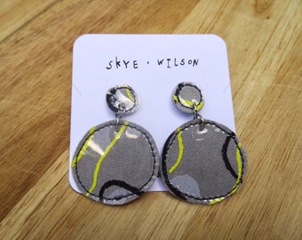 Abstract print dangle earrings / handmade jewellery/ sustainable gift