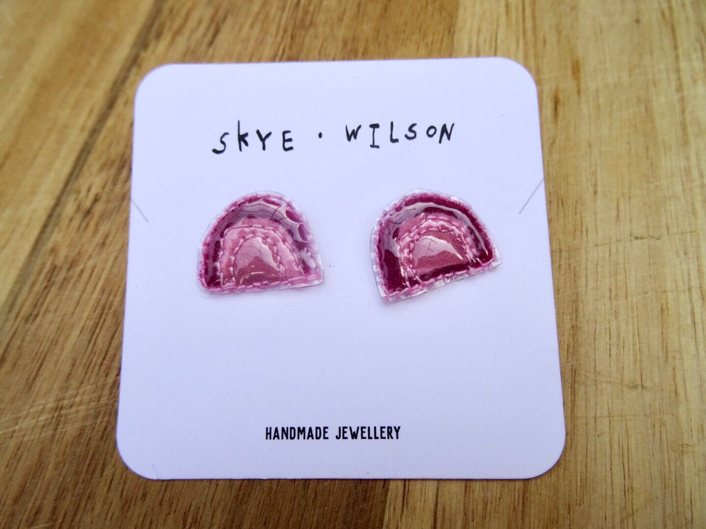 Felt retro stud earrings/ handmade jewellery/ sustainable gift