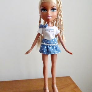Handmade Bratz doll clothing 2 piece polka dot outfit