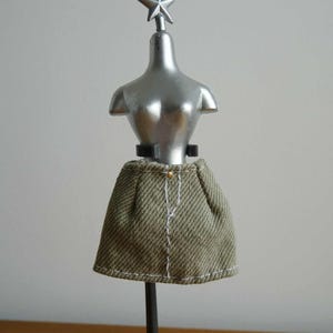 Handmade Bratz doll clothing denim mini skirt