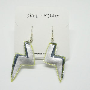 lightning bolt dangle earrings / handmade jewellery / sustainable gift