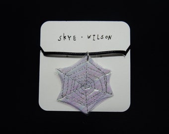 Spider web charm necklace/ handmade jewellery/ sustainable gift