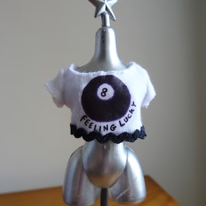 Handmade Bratz doll clothing top with print