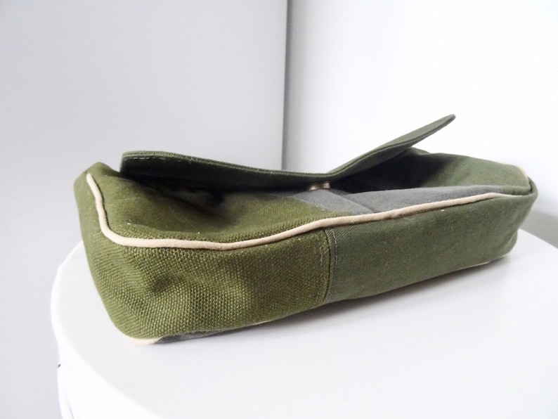 Green patchwork handbag/ handmade purse/ sustainable gift image 5