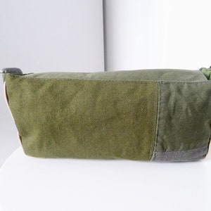 Green patchwork handbag/ handmade purse/ sustainable gift image 3