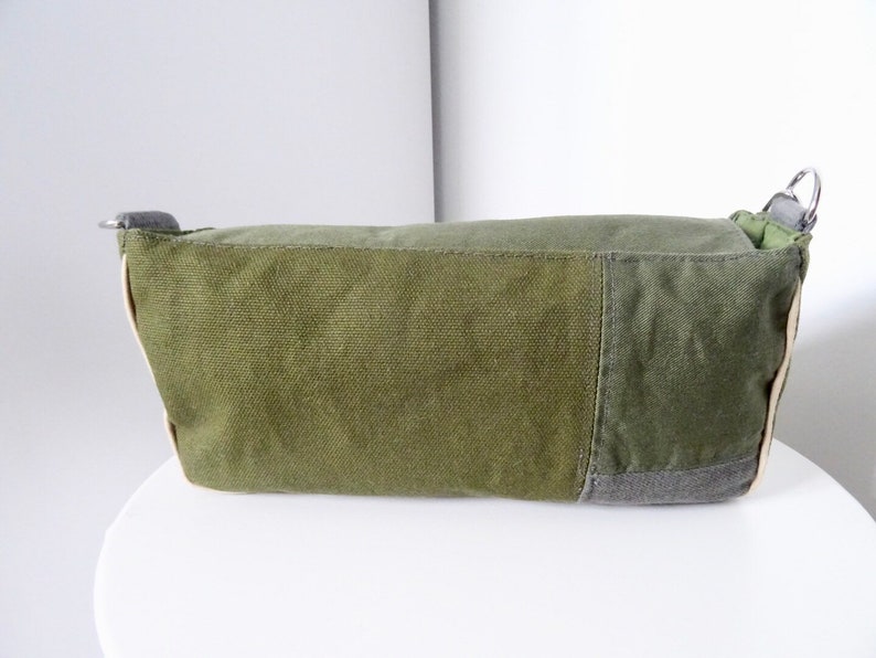 Green patchwork handbag/ handmade purse/ sustainable gift image 3