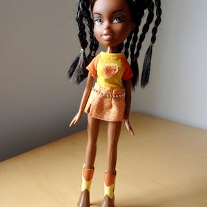 Handmade Bratz doll clothing 2 piece orange outfit