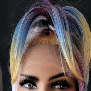 h.d lace front white blonde rainbow  highlighted dream bob