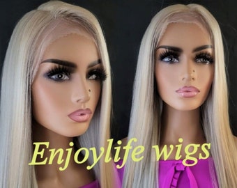 blonde h.d balayage with golden highlight kiss lace front wig