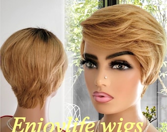 Blonde 100% Human Hair Wig - Etsy
