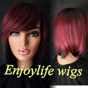 Short Natural Black Hair Wig with Bangs – Viki