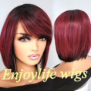 Red wig etsy 2025