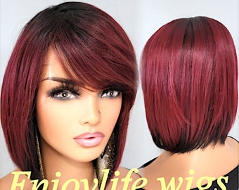 10 Inch Henna Red With Auburn Heat Resistant Straight Long 