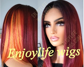 Burgundy Bob Wig - Etsy Israel Burgundy Bob Wig - Etsy Israel