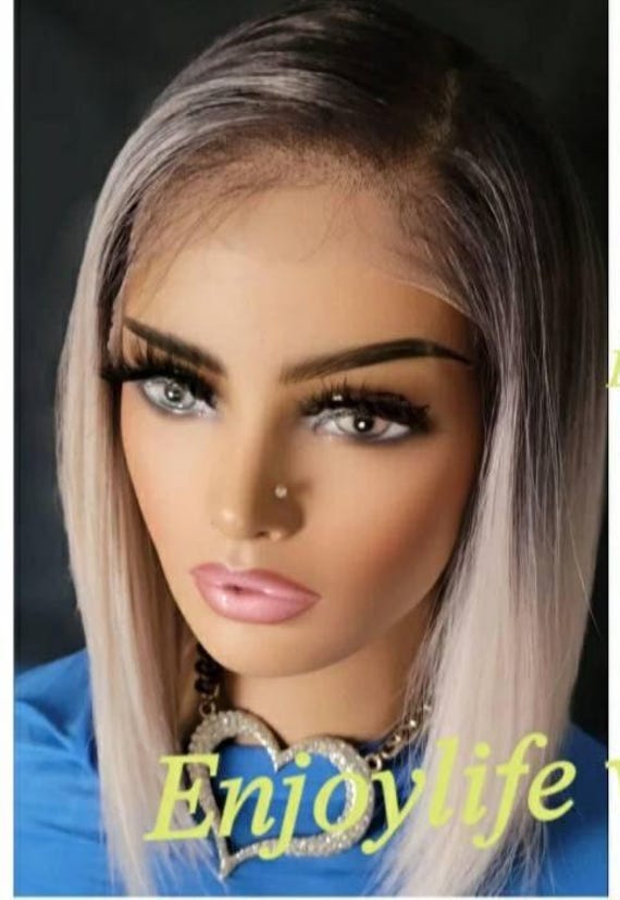 Rose Gold Balayage Bob Wig, HD Lace Front - Etsy display picture 1