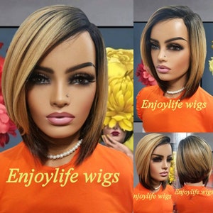 Omg yes girl this bob wig gives life brown blonde gold highlighted to perfection