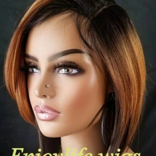 Perruque Courte Pour Femme - Couleur Mélange Brown Cuivré, Blond Clair Et Rouge, Synthétique, Bonnet Moyen, Neuf Avec étiquettes