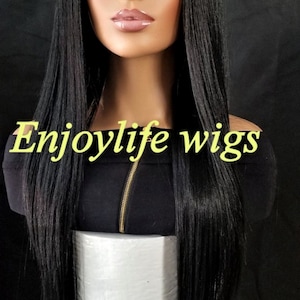 black silky straight h.d lace front wig natural look