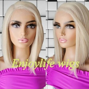 Blonde simple sexy bob h.d lace front wig