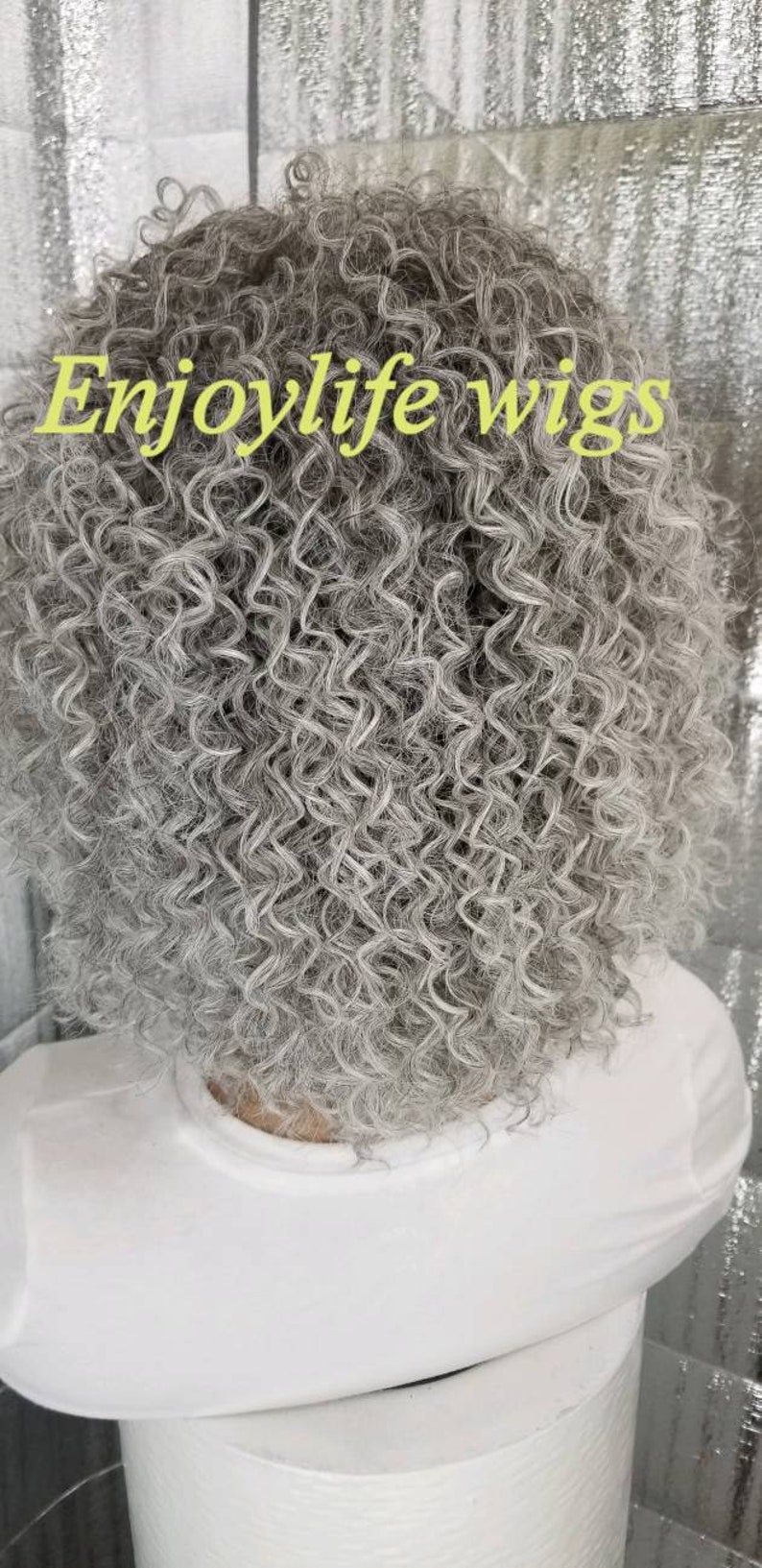 Salt and pepper grey ombre curly kinky afro wig natural Etsy