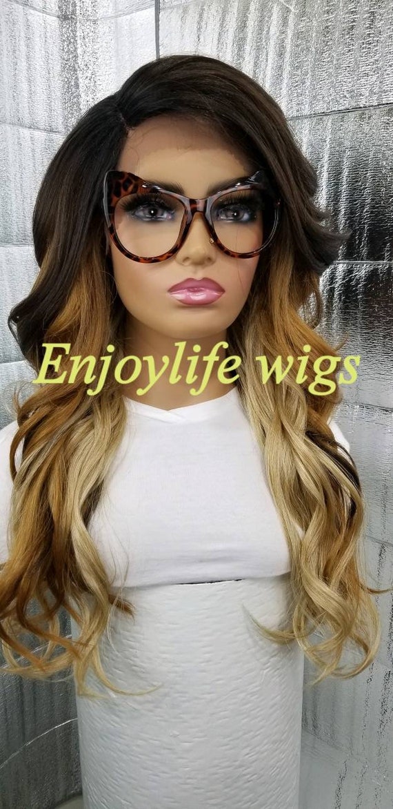 3 Tones Lacefront Wig Amazon.com : Purple Ombre 13x4 HD Lace Front Wig Human Hair  main image 4
