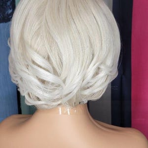 Dream bob lace part white platnuim blonde wig with soft golden beige highlights