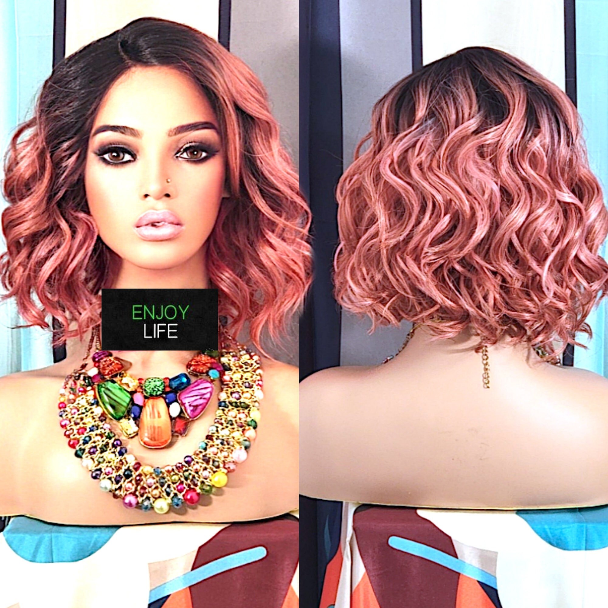 Gold bob wig deals