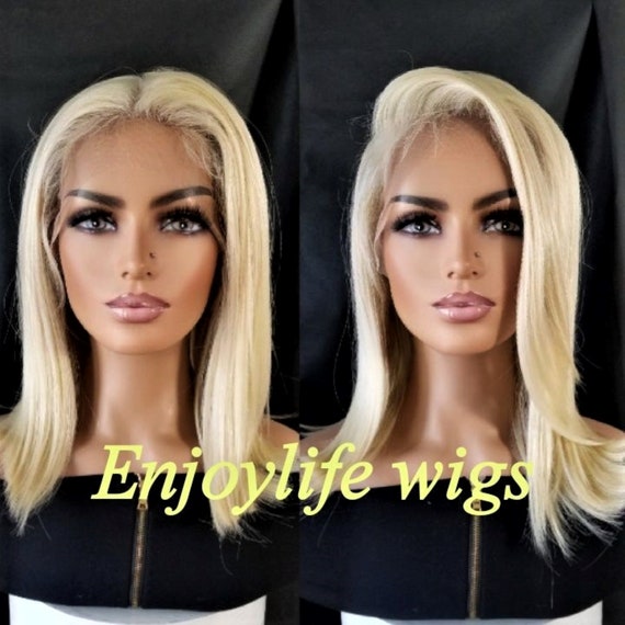 Blonde Bob Wig, HD Transparent Lace Front, Adjustable Straps  display picture 1