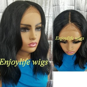 Wavy black lace front natural  looking wig