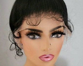 Girl the bun is done prestyled 360 Hd lacefront wavy black wig ready to wear