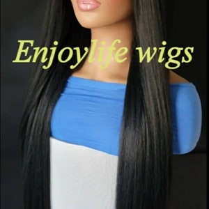 Black h.d extra long its your birthday straight lace front natural looking front wig