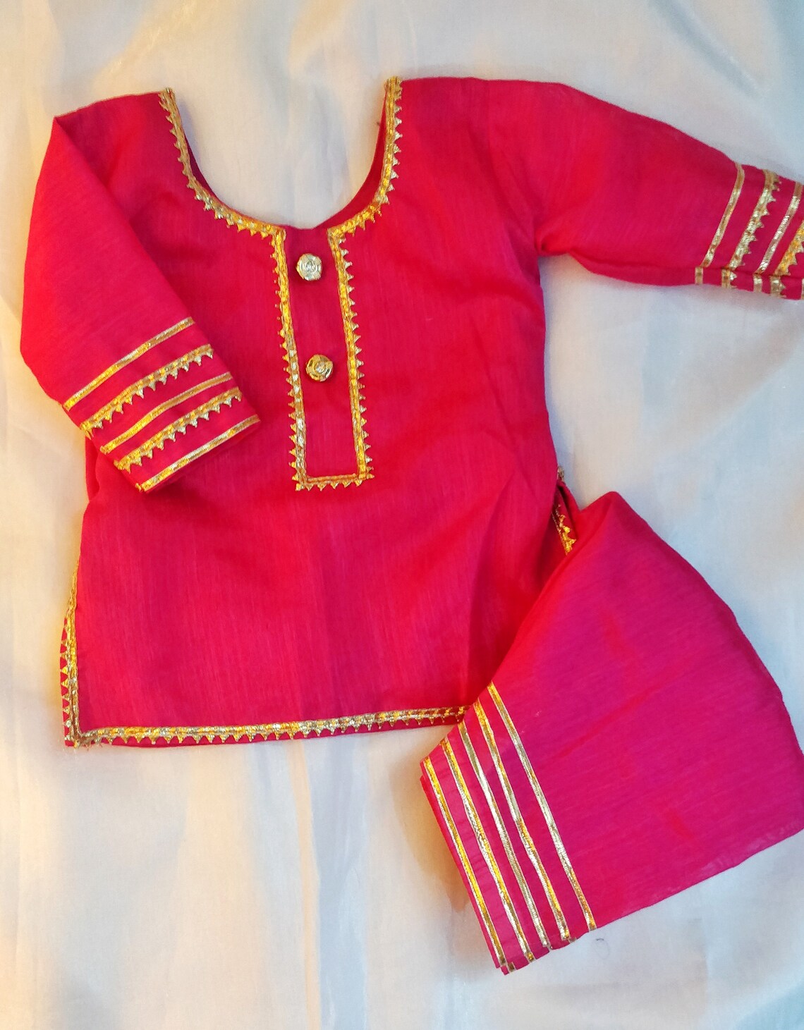 Traditional Gota Suit for Baby Girl Hand Made Ethnic Wear Etsy