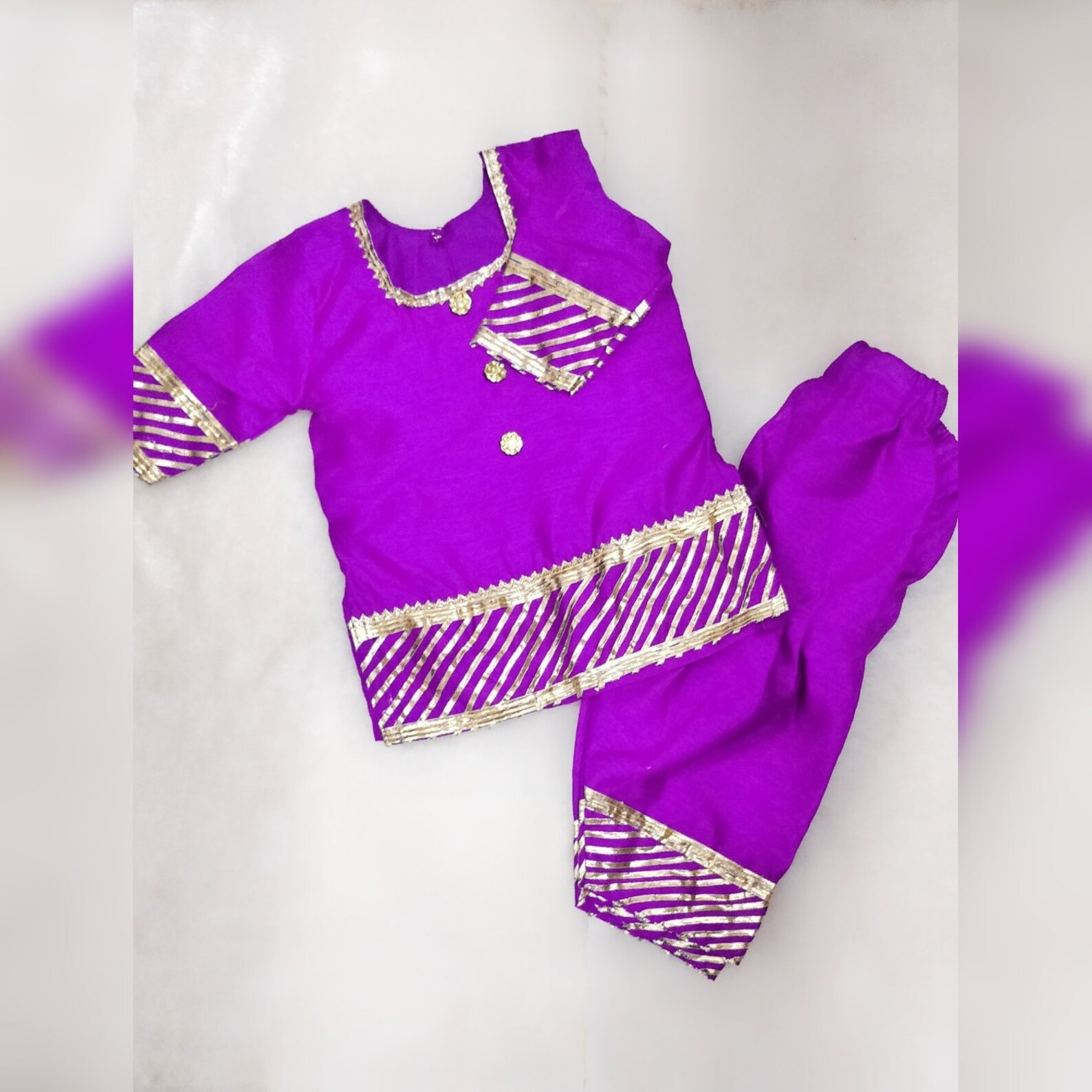 Traditional Gota Suit for Baby Girl Hand Made Ethnic Wear Etsy