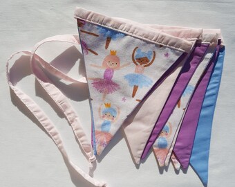Ballerina Large fabric bunting | eco friendly reusable bunting | Ballet party birthday bunting | Bunting room decor