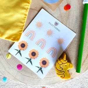 Boho Sunflower Eco stickers Boho rainbows sticker sheet Planner stickers image 1