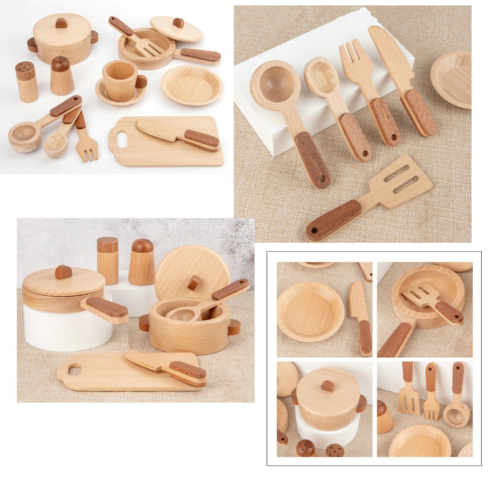 15pcs Wooden Kitchen Toys for Kids Pretend Play Kids Kitchen Etsy