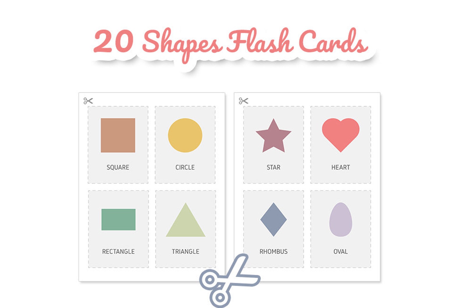 Shapes Flash Cards for Kids Geometric Shapes for - Etsy