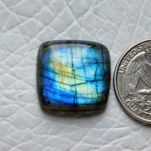 Likable Unique Multi Selten Blau auffällig Labradorit Cabochon, Silber Anhänger Schmuck machen Stein Heilung Kristall 21 * 20 * 7mm 27 Cart