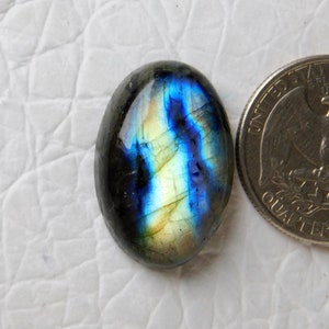 Multi Flashy Labradorit Cabochon, Silber Schmuckherstellung Stein, Lose Edelstein Heilstein, 26x17x8 mm 30 Cart