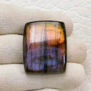 AAA+++Top Unique Rare Purple Flashy Labradorite Cabochon, Cushion Shape, Size 32X26X7 mm 72 Cts Wire Wrap Jewelry Making Gemstone