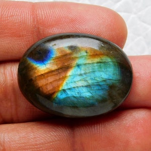 Amazing Multi Rare Fire Labradorit Cabochon, Ovals Form, Lose Edelstein, Heilkristall, 30x22x8 mm 48 Cart