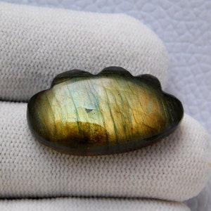 Natuurlijke zeldzame gele flitsende wolk vorm Labradoriet Cabochon, Labradoriet Losse Edelsteen, Handgesneden Labradoriet Edelsteen 27X15X6 mm 25 Kar