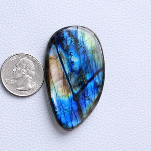 Multi Blue Fire Labradorit Edelstein Anhänger Schmuckherstellung Stein, Palmstein, Große Größe 58x33x8 mm 130 Cart Lose Edelstein